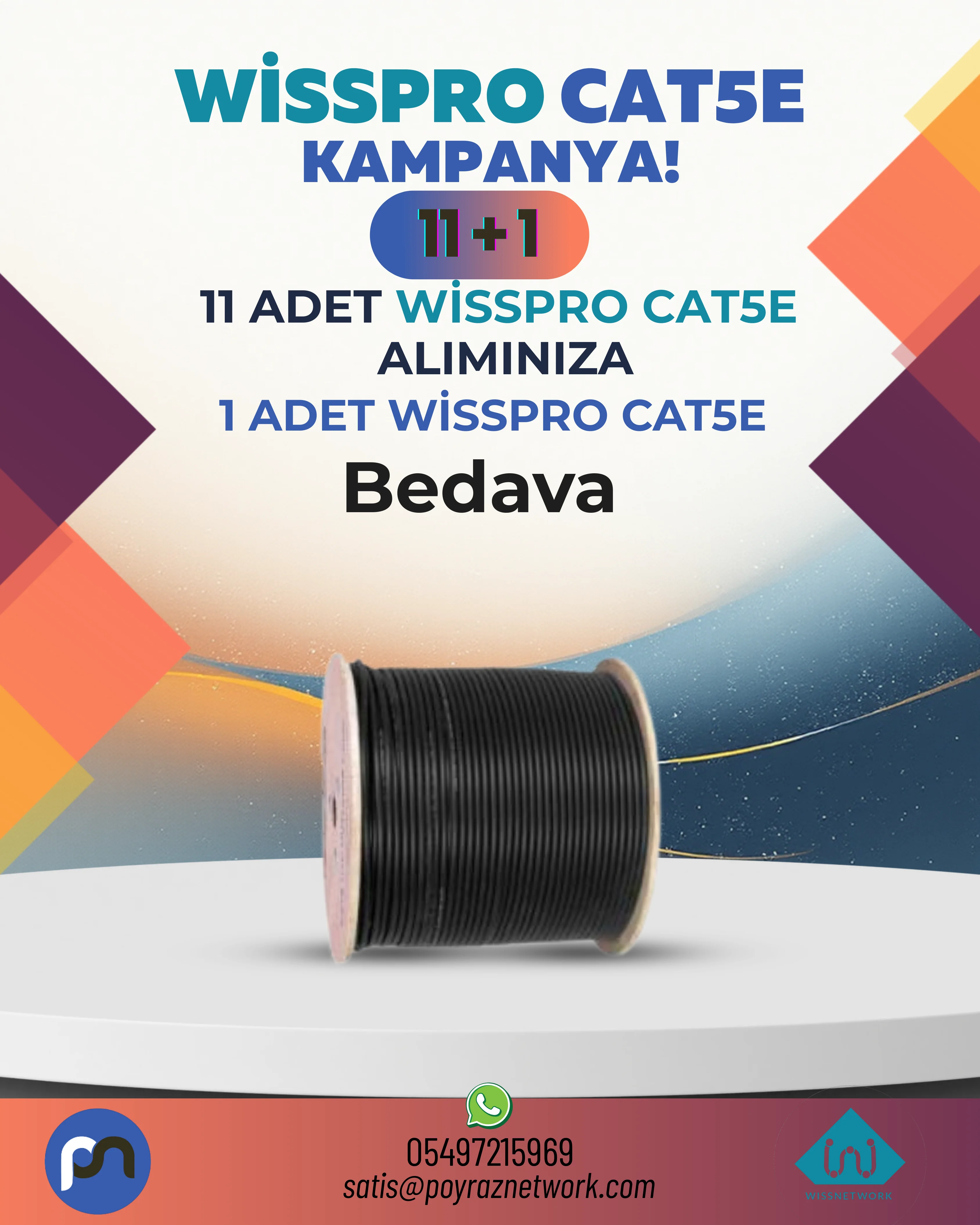 WİSSPRO WISS CAT5E PRO Outdoor Network Cable 305m — 1